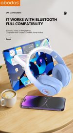 هدفون بلوتوثی گربه ای abodos مدل AS-WH15