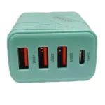 شارژر سریع aAS-CS293KIT با 3 پورت USB و کابل Type-C