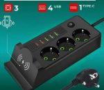 خرید سه راهی و هاب شارژ چند پورت و بی سیم POWER SOCKET مدل QL-1080