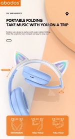 هدفون بلوتوثی گربه ای abodos مدل AS-WH15