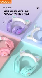 هدفون بلوتوثی گربه ای abodos مدل AS-WH15