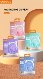 هدفون بلوتوثی گربه ای abodos مدل AS-WH15