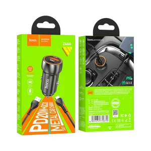 شارژر فندکی hoco مدل Z46A تایپ سی+کابل