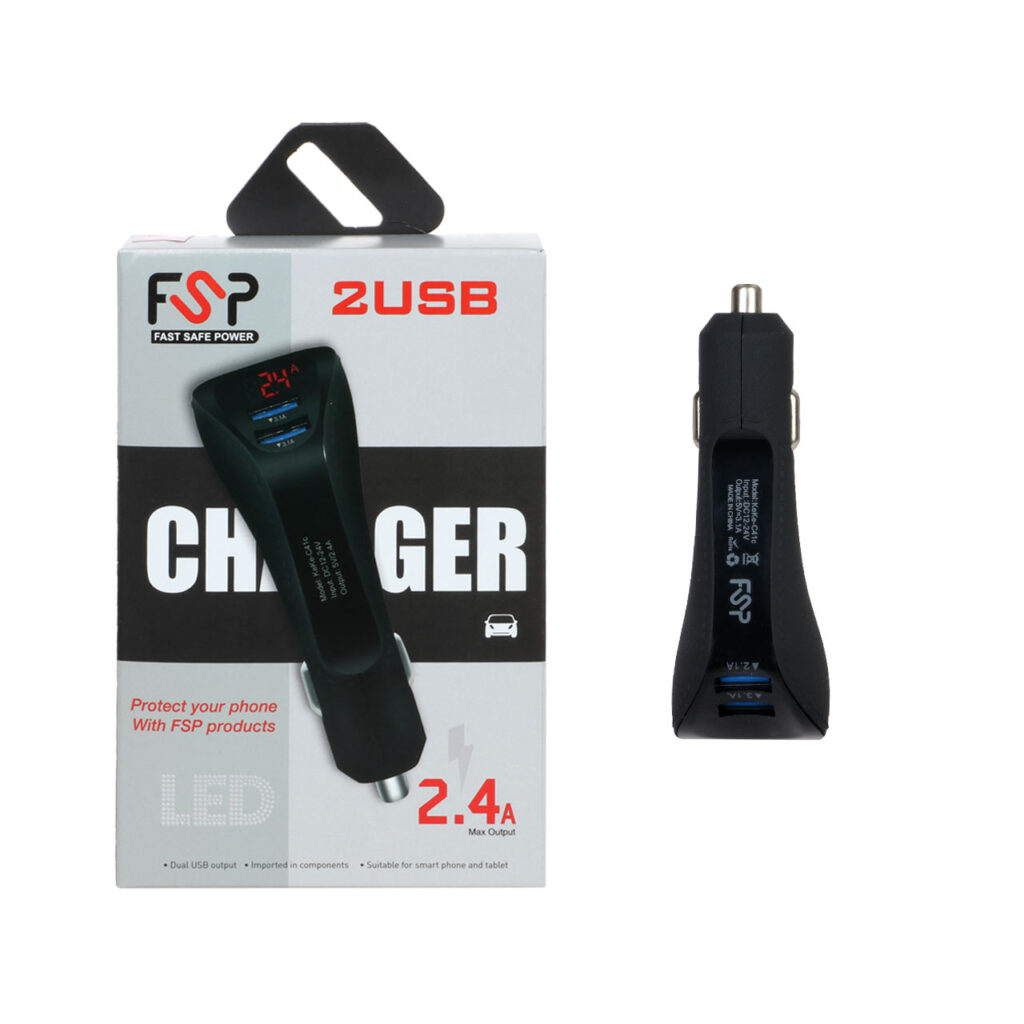 شارژر فندکی 15W فست دو پورت FSP مدل Keke-C41c