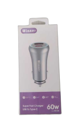 شارژر فندکی 60 واتی وینر دو پورت مدل WC-05